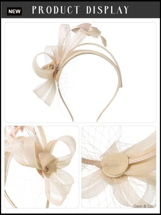 Feather Fascinator Headband Tea Party Derby Wedding Hat main image 4